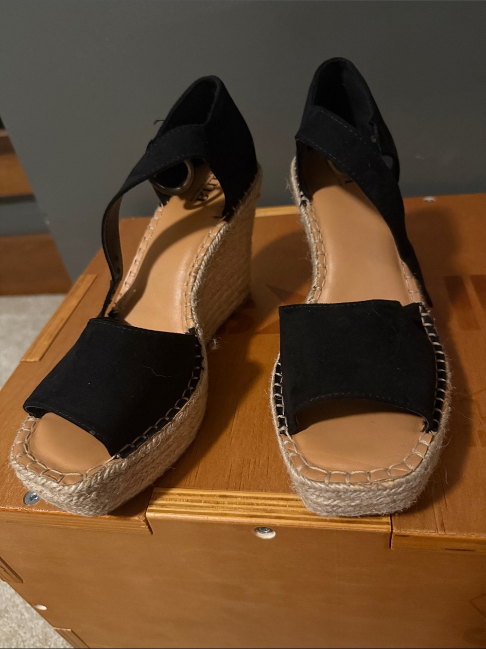Black Espadrille Wedge Sandals - Women's Summer Platform